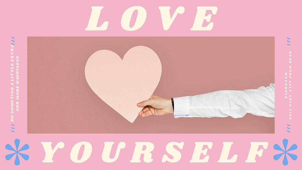 Love yourself blog banner template, editable design