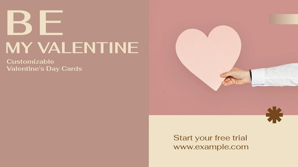 Be my valentine blog banner template, editable design