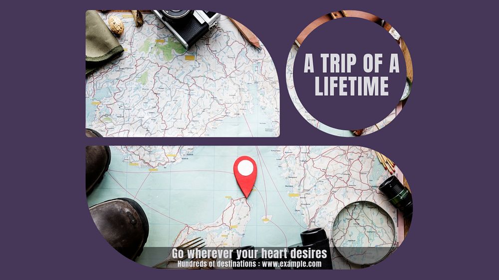 Travel blog banner template, editable design