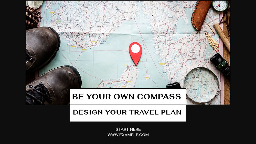 Travel plan blog banner template, editable design