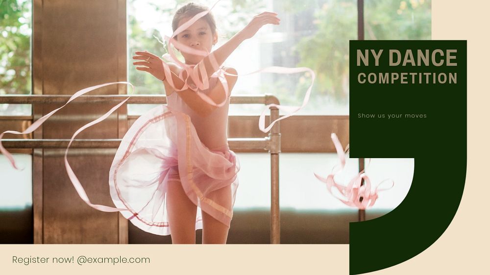 Dance competition blog banner template, editable design