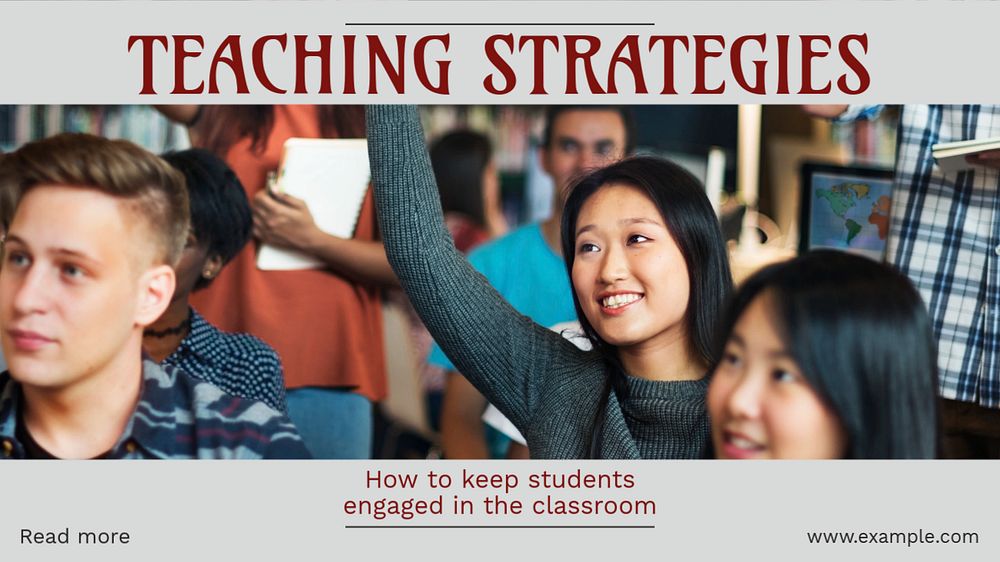 Teaching strategies blog banner template, editable design