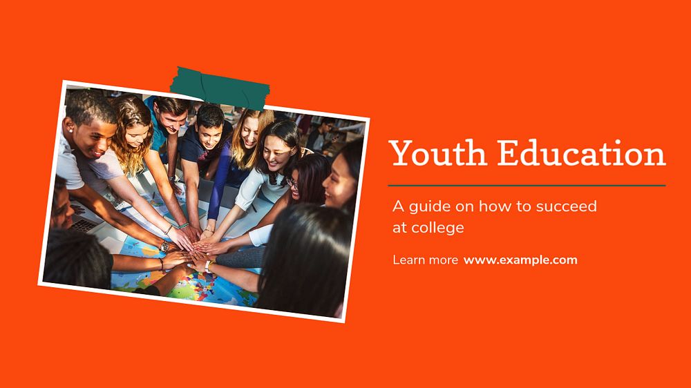 Youth education blog banner template, editable design