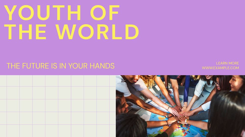 World youth blog banner template, editable design