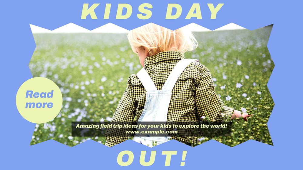 Kids day out blog banner template, editable design