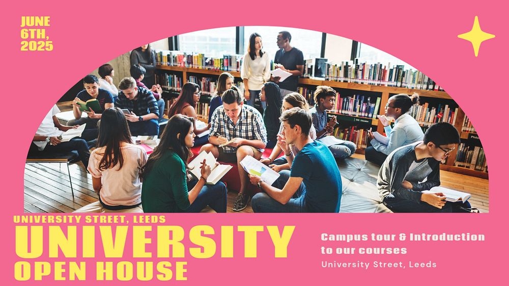 University open house blog banner template, editable design