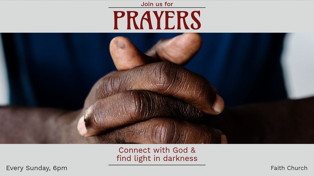 Prayers blog banner template, editable design