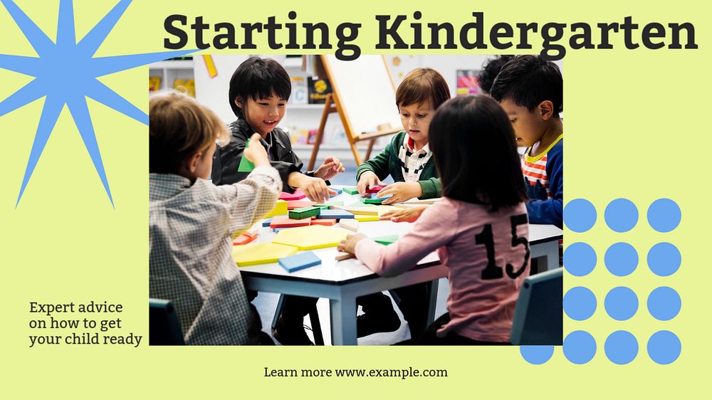 Starting kindergarten blog banner template, editable design