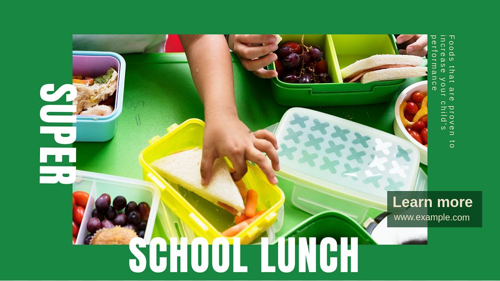 School lunch blog banner template, editable design