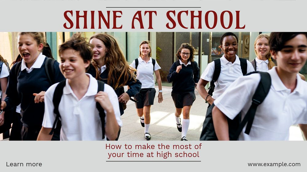 Shine at school blog banner template, editable design