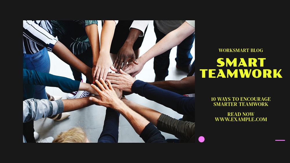 Smart teamwork blog banner template, editable design