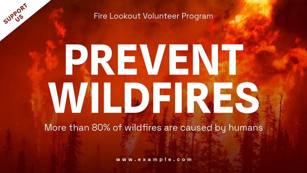 Forest fire blog banner template, editable text