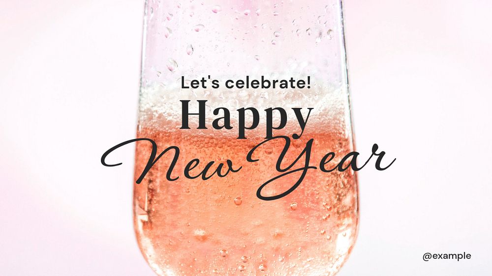 Happy new year  blog banner template, editable text