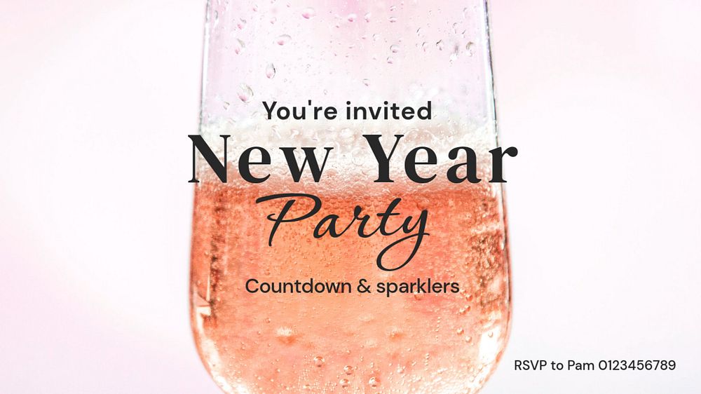 New Year party  blog banner template, editable text