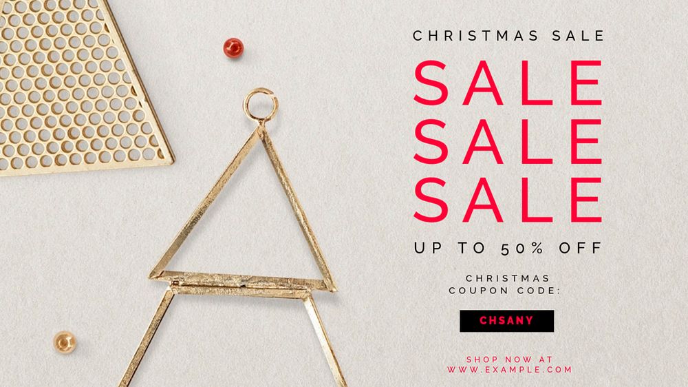 Christmas sale  blog banner template, editable text