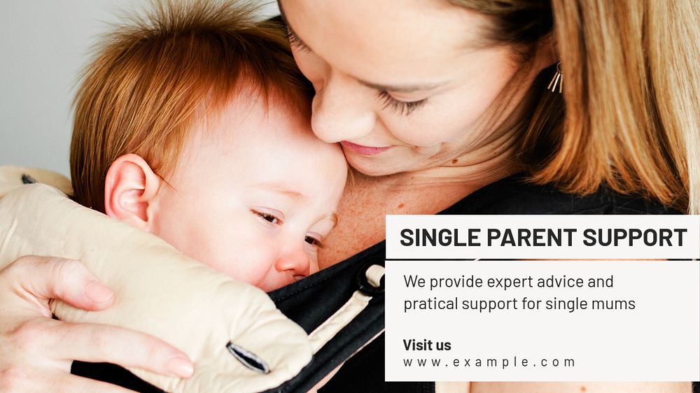 Single parent support  blog banner template, editable text