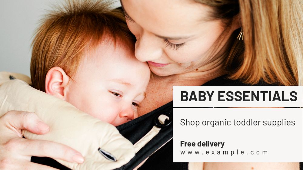 Baby essentials  blog banner template, editable text