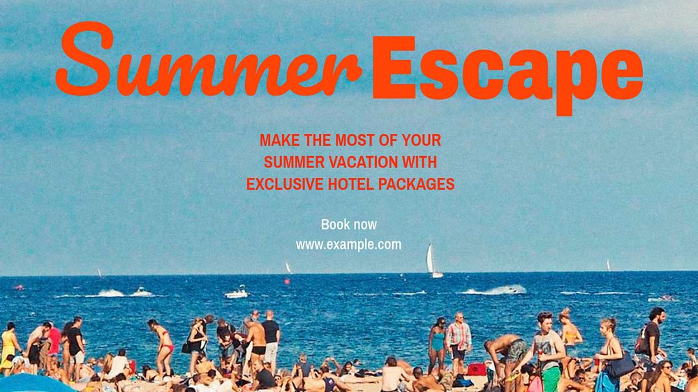 Summer escape  blog banner template, editable text