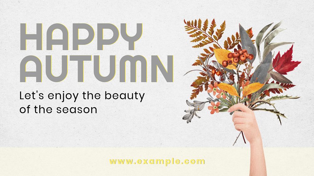 Happy autumn  blog banner template, editable text