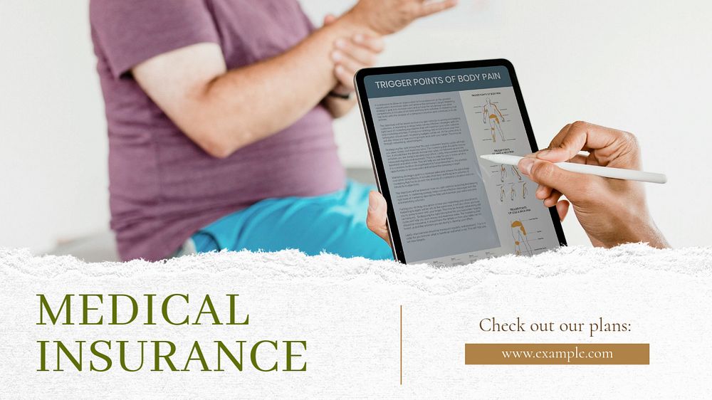 Medical insurance  blog banner template, editable text