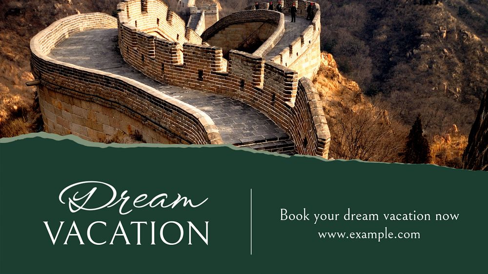 Dream vacation  blog banner template, editable text