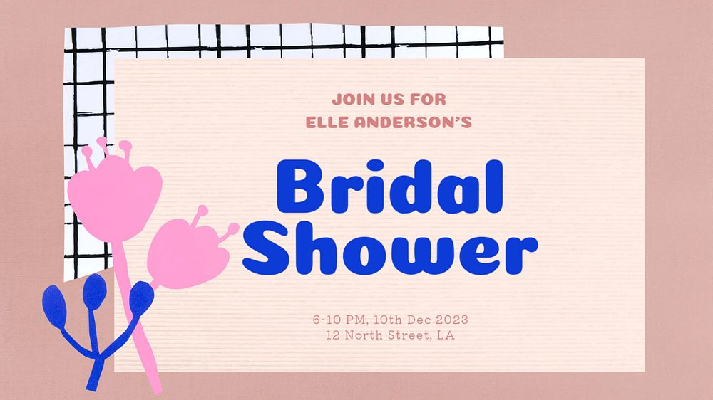 Bridal shower blog banner template, editable text