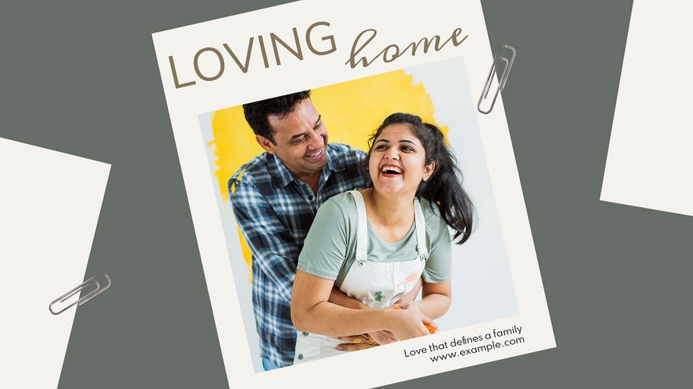 Loving home  blog banner template, editable text