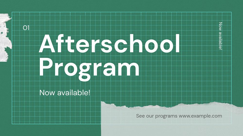 Afterschool program blog banner template, editable text