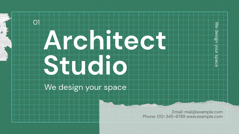 Architect studio blog banner template, editable text