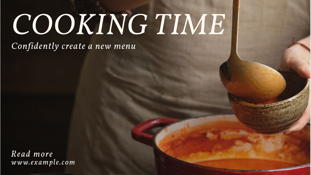 Cooking Tutorial  blog banner template, editable text