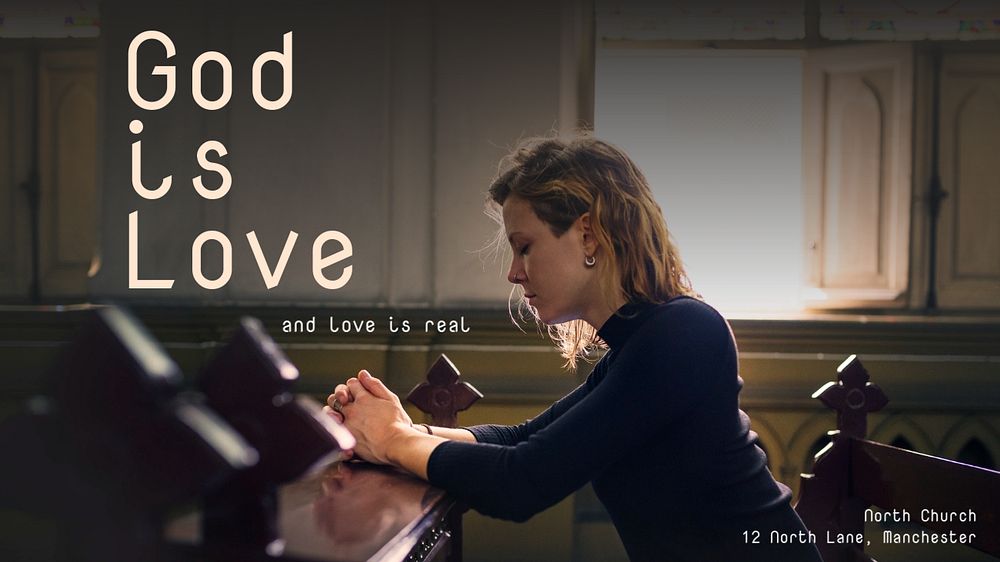 God is love  blog banner template, editable text