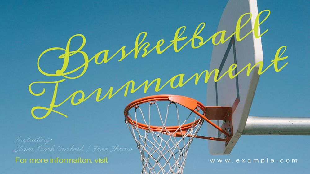 Basketball tournament blog banner template, editable text