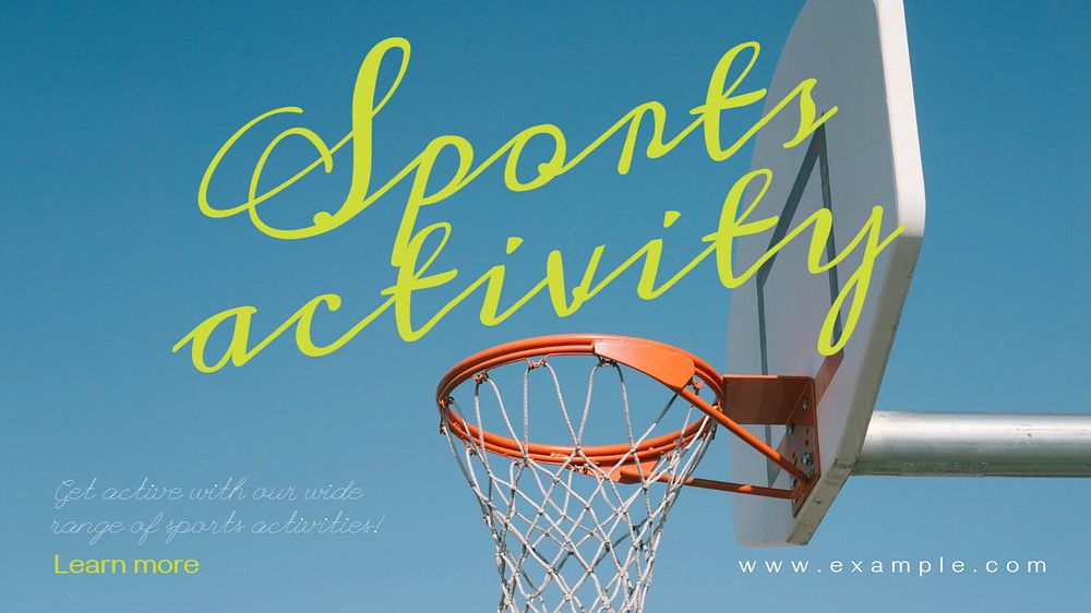 Sports activity blog banner template, editable text