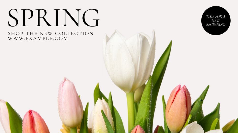 Spring collection  blog banner template, editable text