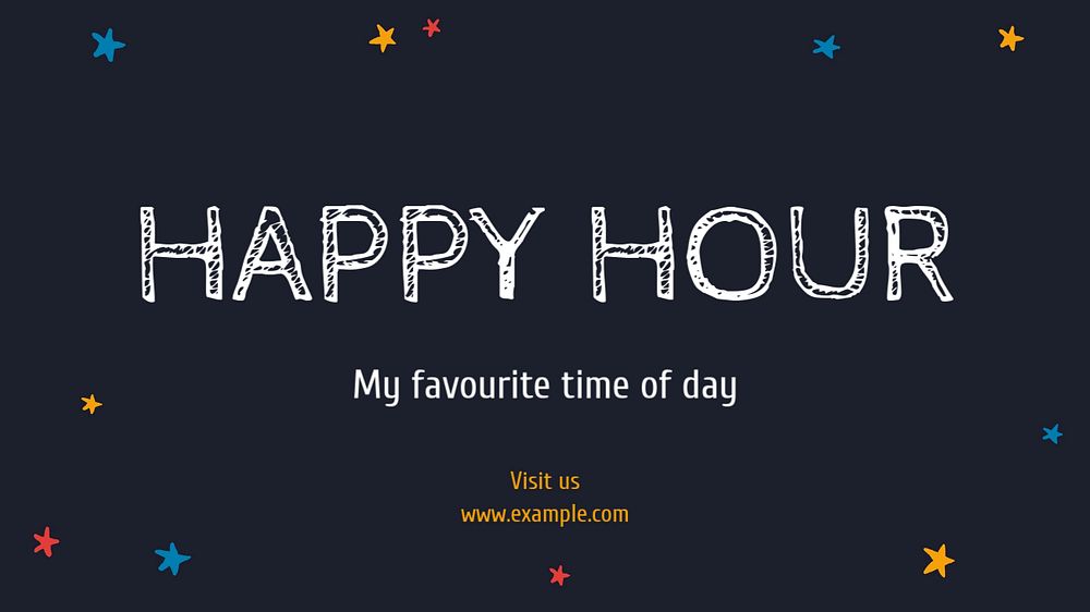 Happy hour blog banner template, editable text