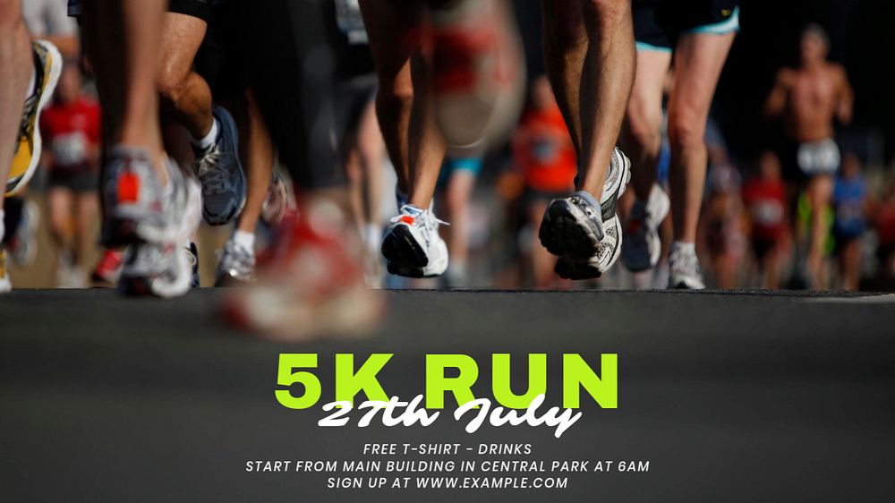 5K Run  blog banner template, editable text