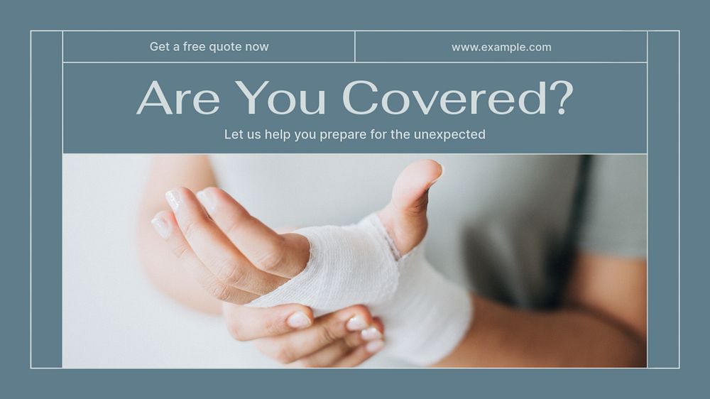 Health insurance ads  blog banner template, editable text