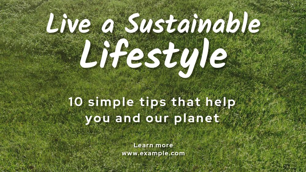 Sustainable lifestyle blog banner template, editable text