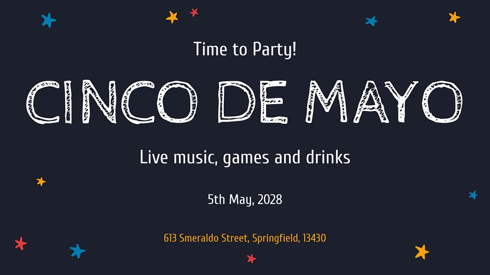 Cinco de Mayo blog banner template, editable text