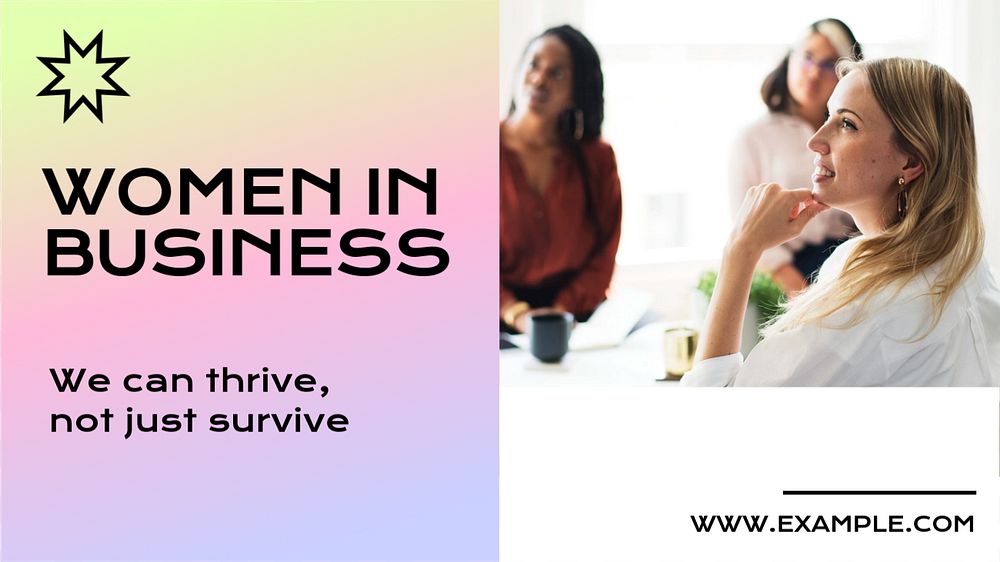 Women in business  blog banner template, editable text