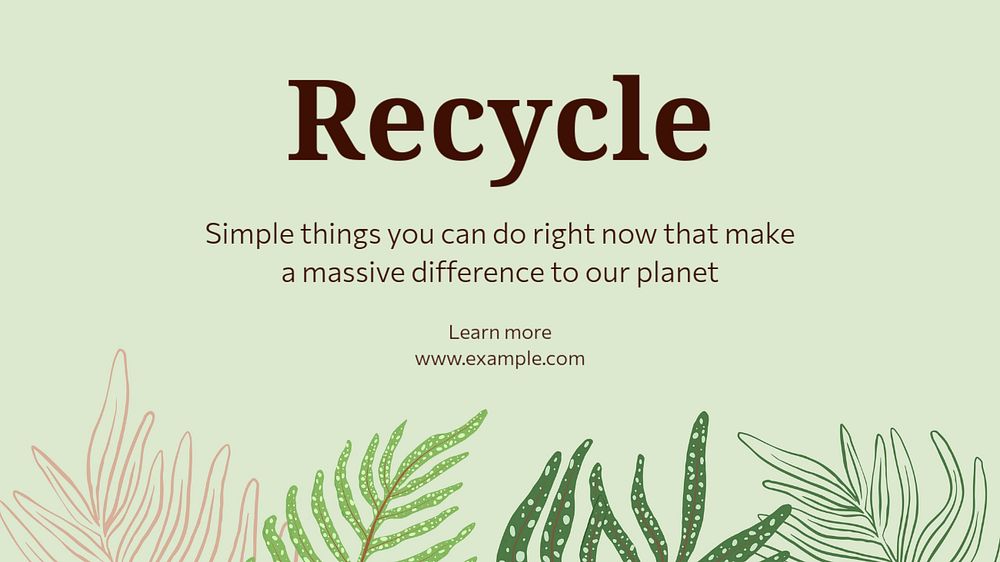 Recycling blog banner template, editable text