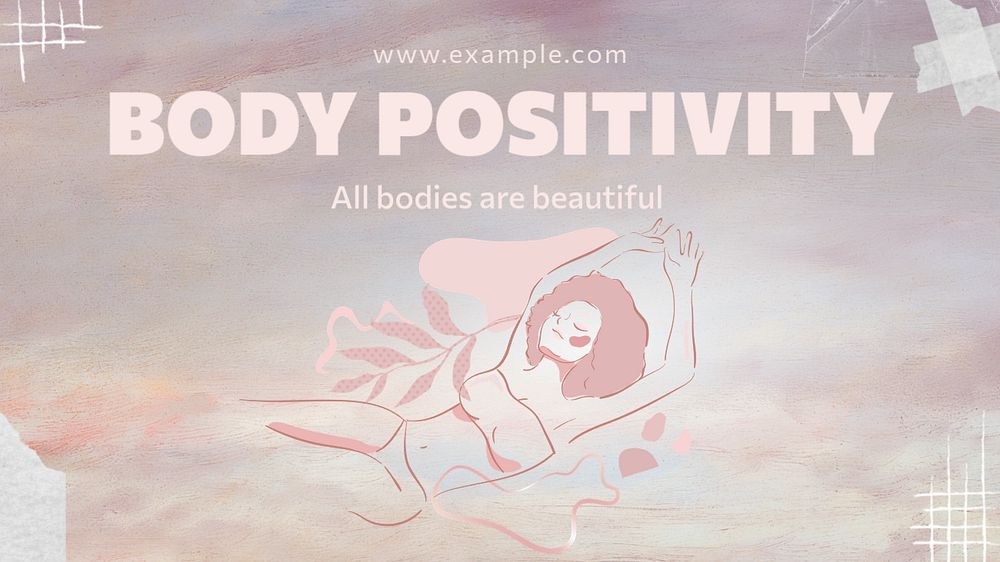 Body positivity blog banner template, editable text