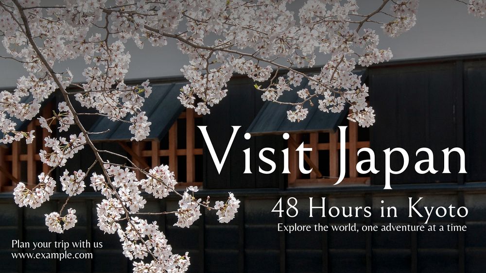 Japan travel blog banner template, editable text