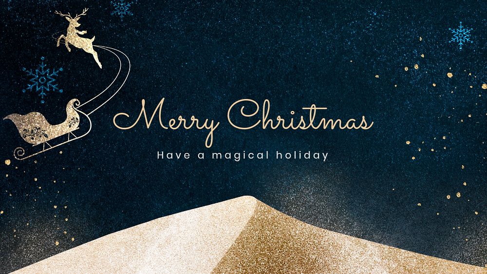 Merry Christmas blog banner template, editable text