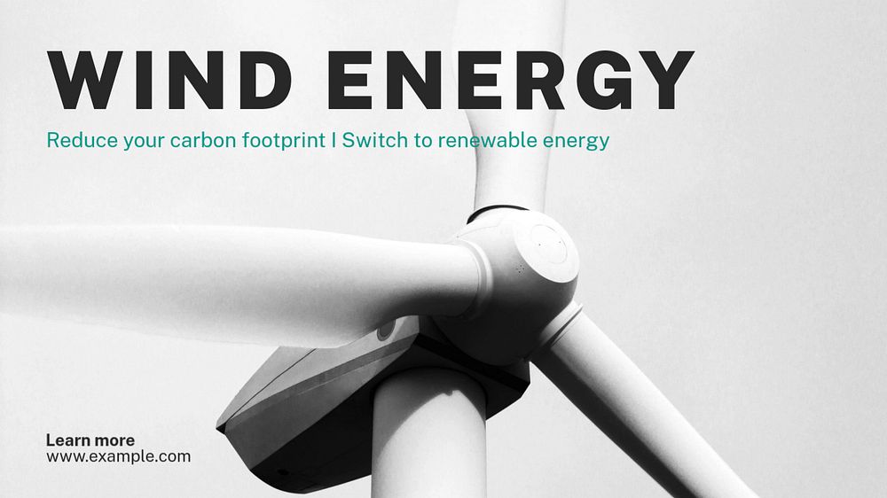 Wind energy blog banner template, editable text