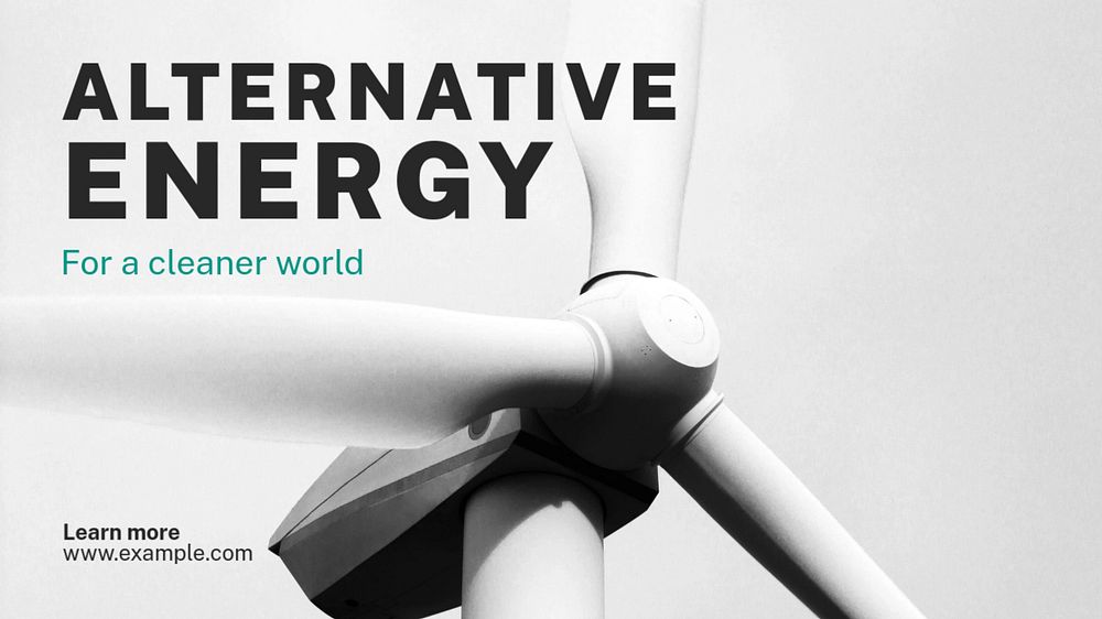 Alternative energy blog banner template, editable text