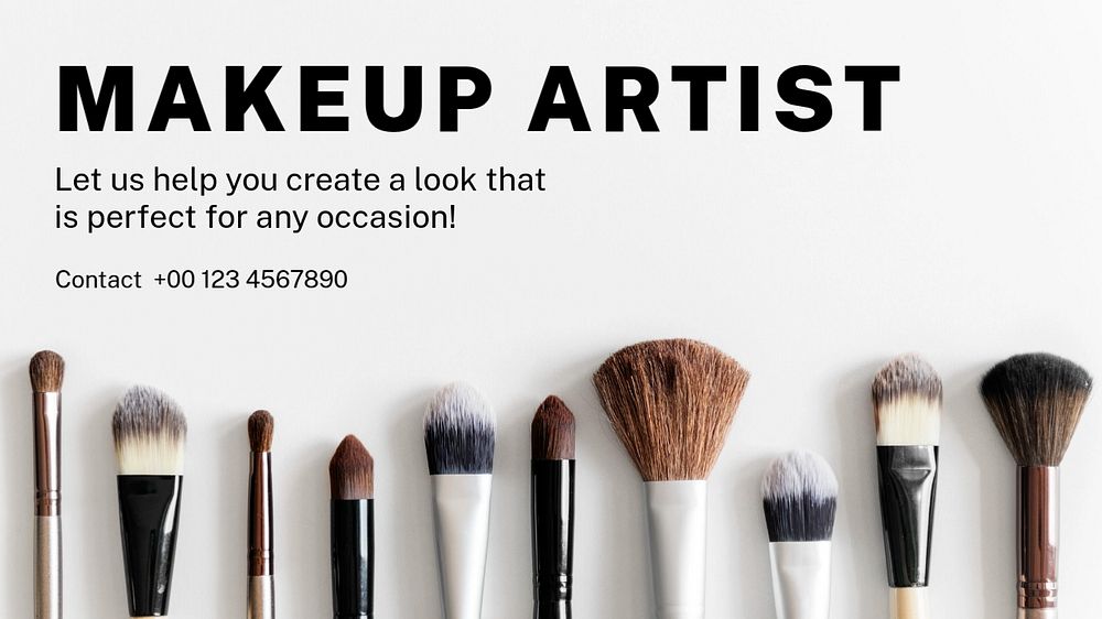 Makeup artist  blog banner template, editable text