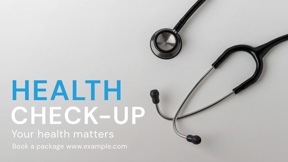 Health check-up  blog banner template, editable text