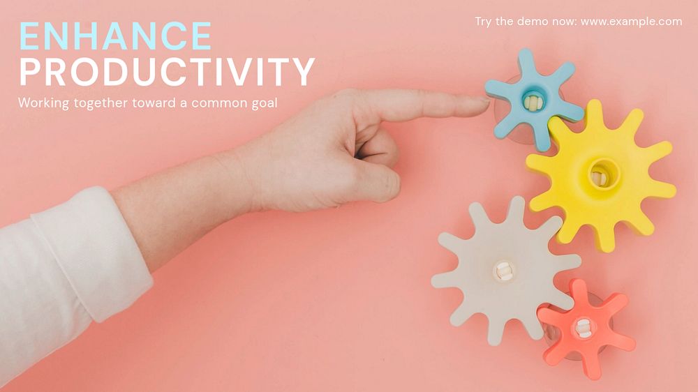 Enhance productivity blog banner template, editable text