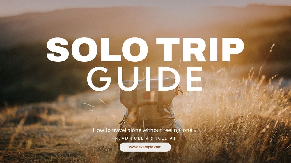 Solo trip  blog banner template, editable text